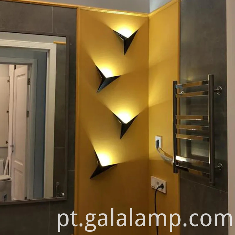 Lâmpadas de parede de triângulo moderno elegantes para casa e café